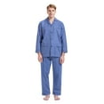 thumbnail image 2 of GLOBAL Men 100% Cotton Pajama Set For Men Lightweight Soft Nightwear Long Sleeves PJS With Pockets, 2 of 5