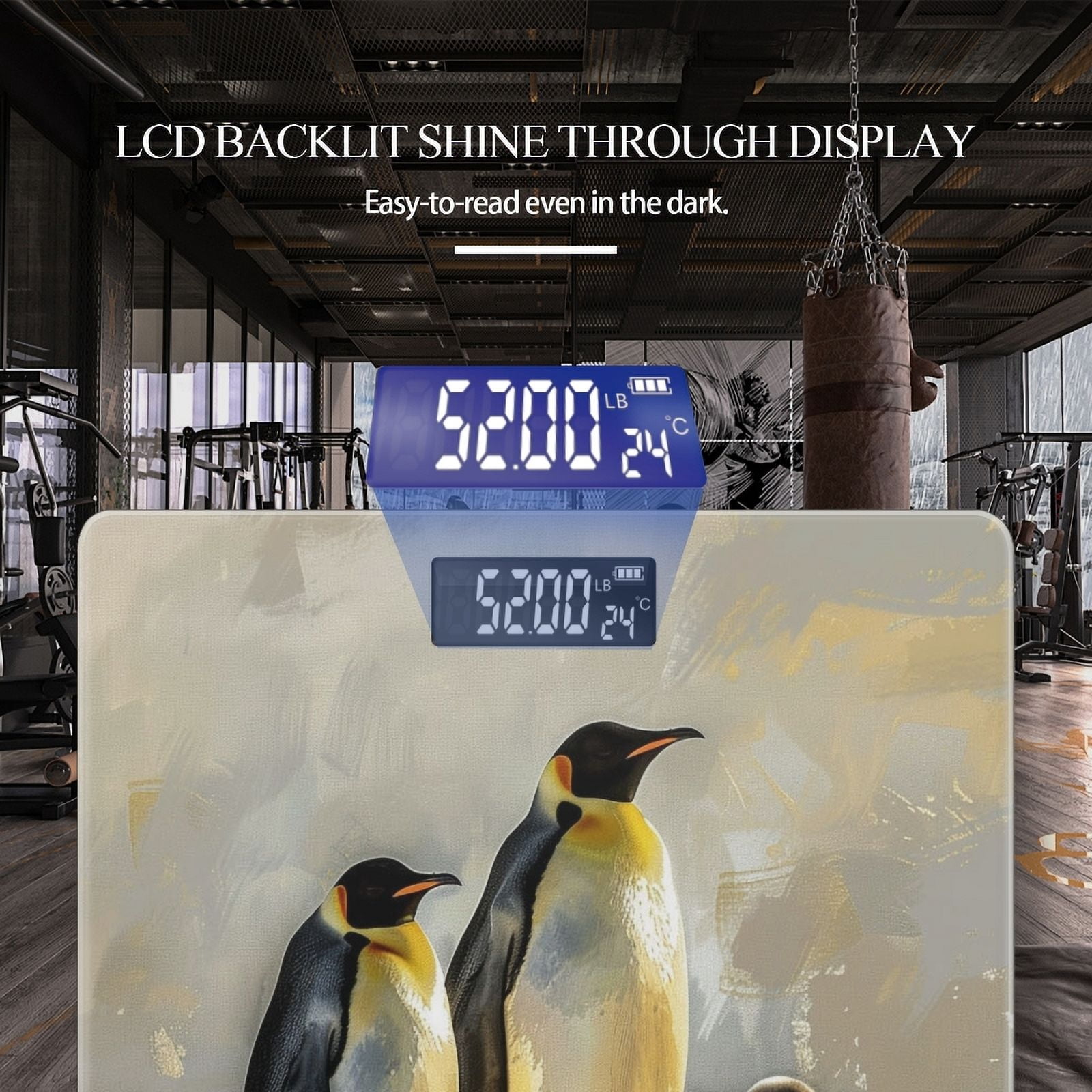Bathroom Scale, Highly Accurate Digital Body Scale,Precisely Measures Weight up to 400 lbs-Oil Painting Of Emperor Penguins With Chicks