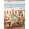 thumbnail image 6 of Outdoor Tablecloth with Umbrella Hole, Yellow Brown Spillproof Waterproof Outdoor Table Cover, Gradient Wave Stripes Modern Geometric Patio Tablecloths for Party Picnic Camping, Rectangle 60"x120", 6 of 9