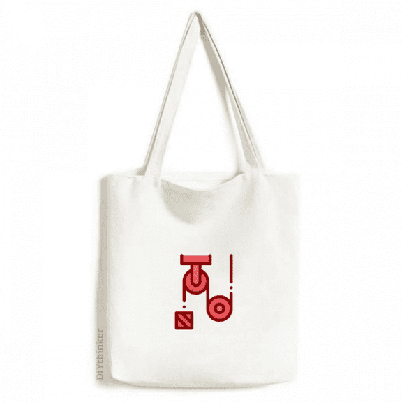 Pulley Tensile Force Experiment Tote Canvas Bag Shopping Satchel Casual Handbag