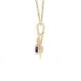 thumbnail image 2 of Angara Collier en Améthyste Naturelle - Pendentif Solitaire Rond en Améthyste avec Nœud Infini en Or Jaune 14K pour Femmes, 2 of 8