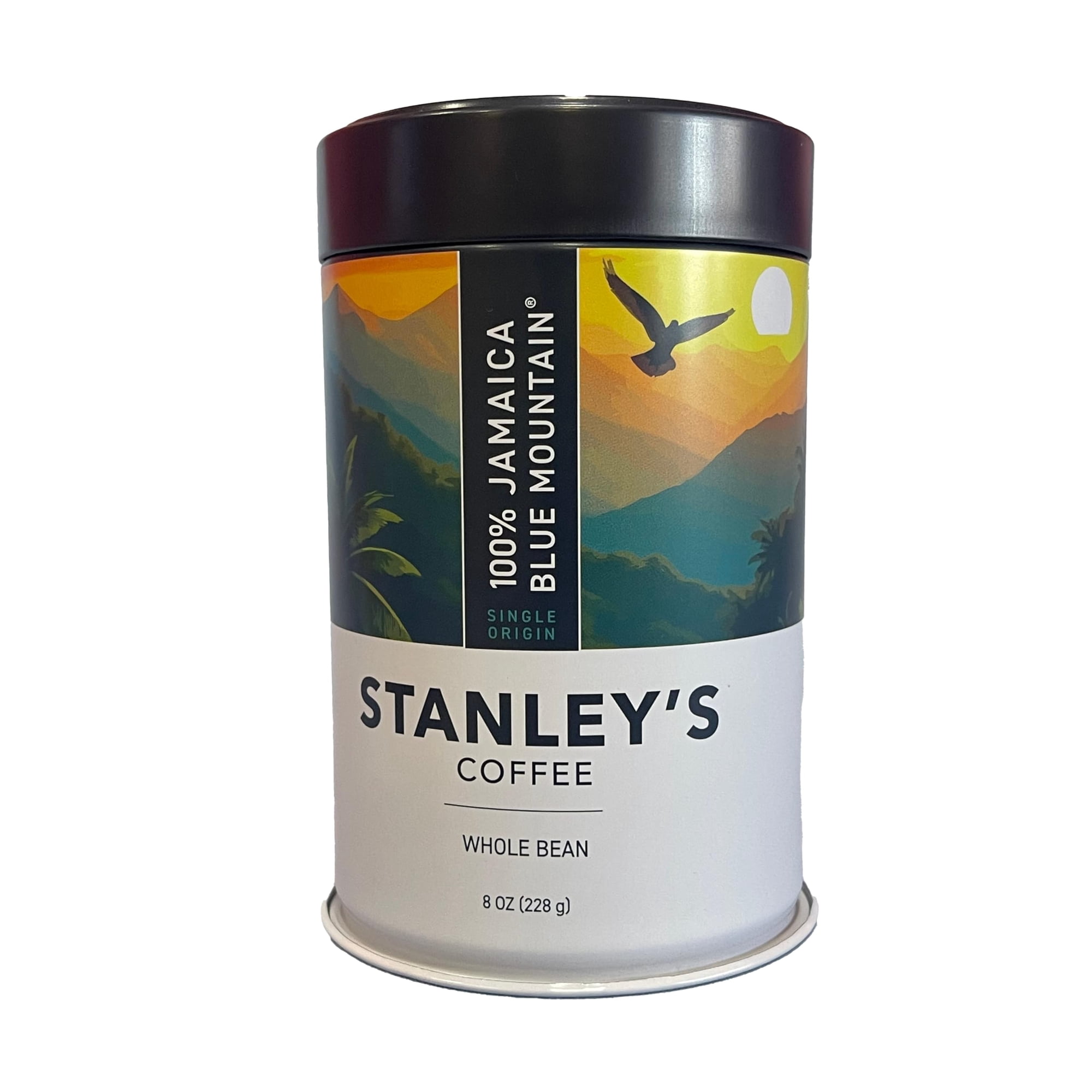 Stanley's Coffee 100% Jamaica Blue Mountain Coffee, Whole Bean, Medium Roast, 1 Count, 8 oz