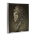 thumbnail image 3 of Stupell Industries Savage Leopard Predator Gray Framed Floater Canvas Wall Art design by Collin Bogle, 21 x 17, 3 of 9