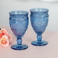 thumbnail image 2 of Weddingstar Vintage Style Pressed Glass Wine Goblet - Blue, 2 of 4