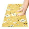 thumbnail image 2 of Yellow Floral Bathroom Rug 39x20 Non Slip Quick Dry Washable Bathroom Mats for Bedroom Living Room Kitchen, 2 of 7