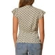 thumbnail image 3 of Blusa de mujer INSPIRE CHIC con lunares, cuello con lazo, mangas acampanadas, top para el trabajo, tamaño S, color caqui claro, 3 of 6