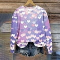 thumbnail image 5 of Enjoytime Valentine's Womens Long Sleeve Tops Casual Printed Crewneck Casual Blouses Loose Cute Heart Pullover Sweatshirt Purple L, 5 of 5