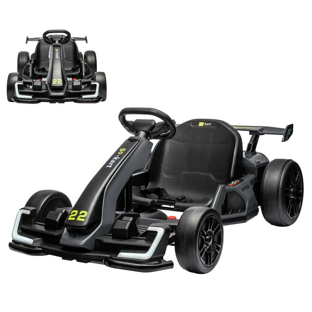Yeshouse Kart eléctrico para niños de 24 V con motor de 300 W, asiento ajustable y 4 modos de velocidad, neumáticos EVA, pedal de freno y modo de derrape/deportivo para niños de 5 a 12 años