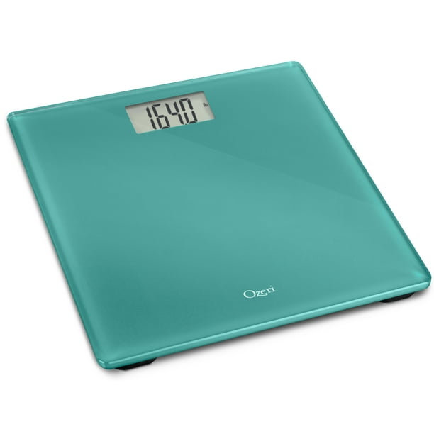 Ozeri Precision Digital Bathroom Scale Tempered Glass Teal Blue 400 Lb Capacity Walmart Com Walmart Com