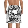 thumbnail image 3 of Disketp Men'S Swim Trunks Hawaiian Breathable Surf Beach Swimsuits Mesh Lining Beach Shorts With Pockets-Skull And Palm Leaves, 3 of 9