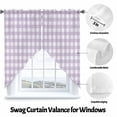 thumbnail image 3 of Swag Curtain Valances Lavender Buffalo Check Plaid Swag Valances for Kitchen Windows Farmhouse Style Short Topper Curtains Valance Tier Pair for Kitchen Bedroom Living Room Bathroom 28"x36", 3 of 8