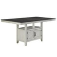 thumbnail image 4 of Bowery Hill Wood Stone Gray and Charcoal Counter Table Rectangular Chevron Patterned Veneer 80" Unassembled, 4 of 11