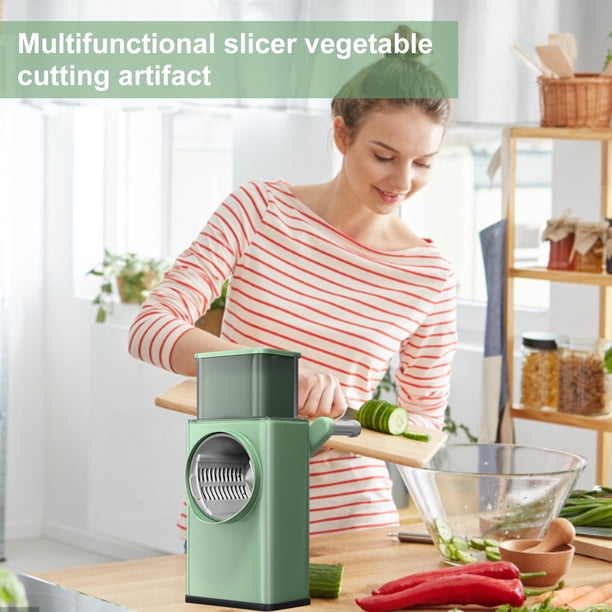 Rallador de queso rotatorio - Rallador triturador de verduras con asa para cocina