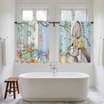 thumbnail image 4 of Blue Green Easter Bunny Kitchen Curtain for Berdoom Living Room Cafe 45 Inch Length, Spring Easter Eggs Floral Wooden Tiers Curtains Light Filtering Drapes Window Treatment 2 Panels 52"Wx45"L, 4 of 8