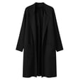 thumbnail image 6 of Purcolt Women Open Front Lapel Mid-Long Cardigan Coat Patch Pocket Long Sleeve Fall Winter Casual Chunky Coatigan Sweater Coat, 6 of 8
