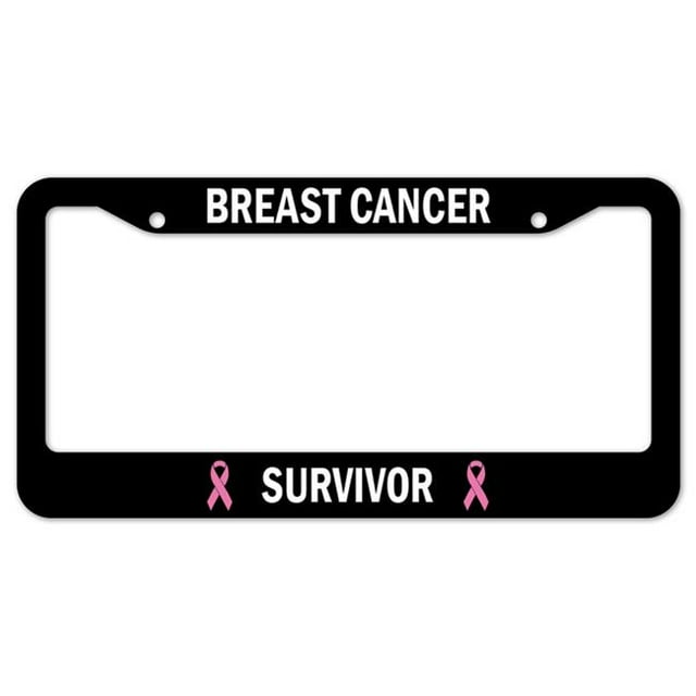 SignMission D-LPF-06-15 12 x 6 in. Breast Cancer Survivor Plastic License Plate Frame & Tag Holder