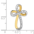 thumbnail image 3 of Auriga Fine Jewelry 14K Yellow Gold w/Rhodium Diamond-Cut Twisted Cross Charm (L - 26 mm, W - 17 mm), 3 of 6