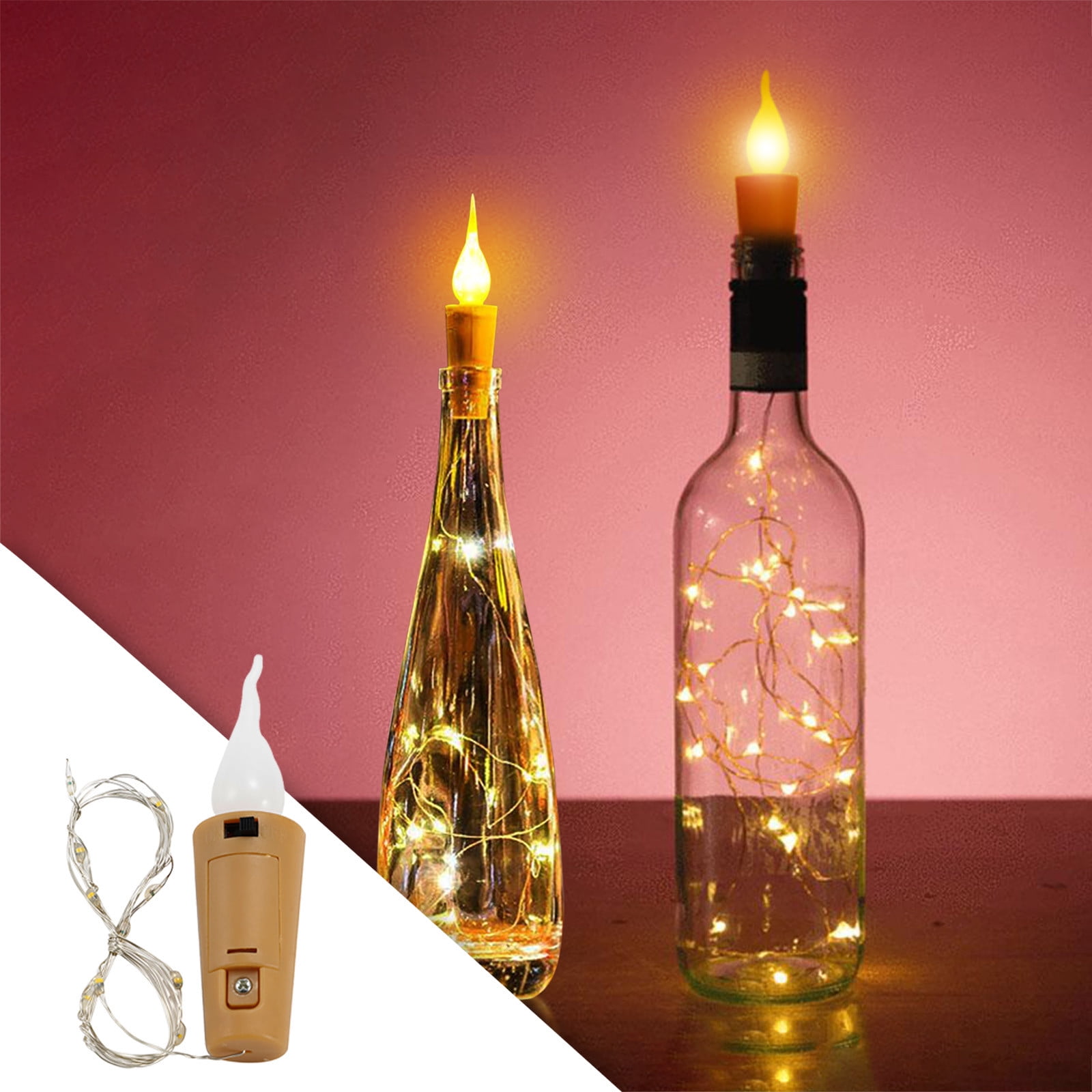 20 LED Fairy String Bottle Lights Battery Cork Shaped Christmas Wedding Party UK 