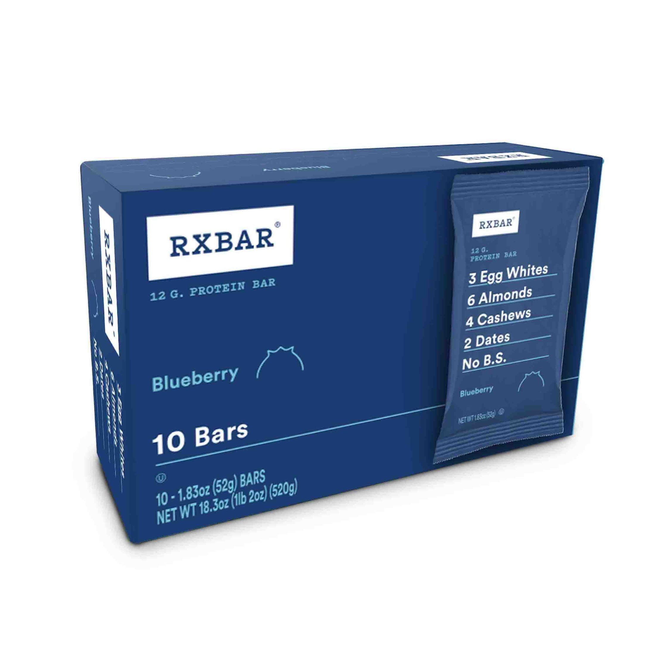RXBAR Blueberry Chewy Protein Bar, 18.3 oz, 10 Count
