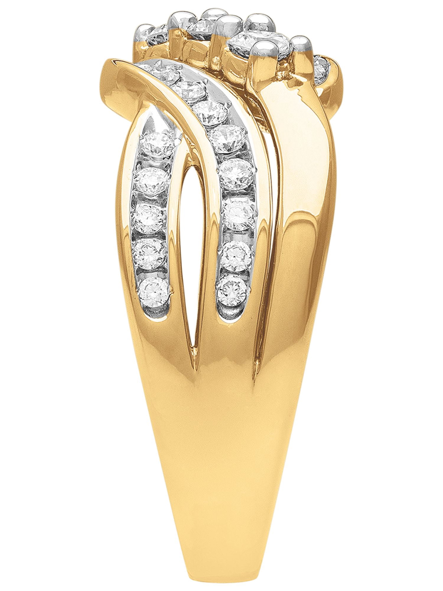 1/2 Carat TW Lab-Grown Diamond Women's 18k Yellow Gold-Plated Sterling Silver "Amore" Anniversary Band