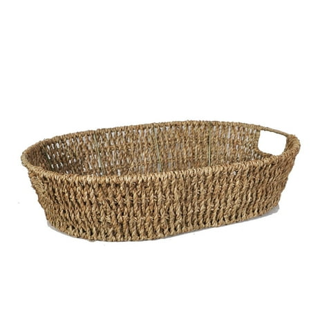 Michaela Oval Sea Grass Tray Basket 16in