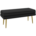 thumbnail image 1 of HOMCOM Banc de Bout de Lit, Banc de Chambre Rembourré avec Rangement Noir, 1 of 10