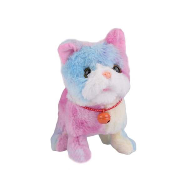 Walking Cat Toy Interactive Electronic Pet Realistic Stuffed Animal Plush Cat Figure Soft Plush for Children