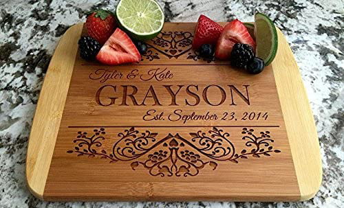 Personalized Natural Walnut Charcuterie Board Meat and Cheese Serving Tray Wedding Gift Housewarming Gift Closing Gift