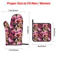 thumbnail image 2 of Naloa Rose Flowers Oven Mitts and Pot Holders 4 pcs Set, Cooking Baking Grilling Kitchen Oven Glove for Cooking, 2 of 6