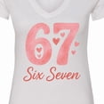 thumbnail image 4 of Inktastic 67th Birthday Celebration Hearts Women's V-Neck T-Shirt, 4 of 5
