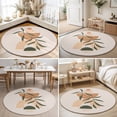 thumbnail image 4 of Round Rugs 6Ft, Boho Middle Century Round Area Rug Washable Indoor Throw Carpet, Modern Abstract Beige Boho Leaves Soft Non Slip Circle Rug for Office Cabinet Home Decor Aesthetic, 4 of 8