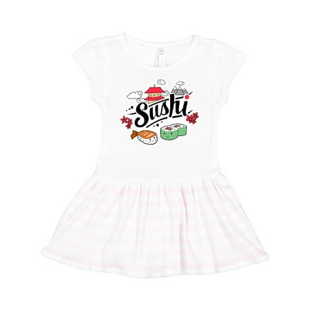 

Inktastic Cute Sushi Illustration Gift Toddler Girl Dress