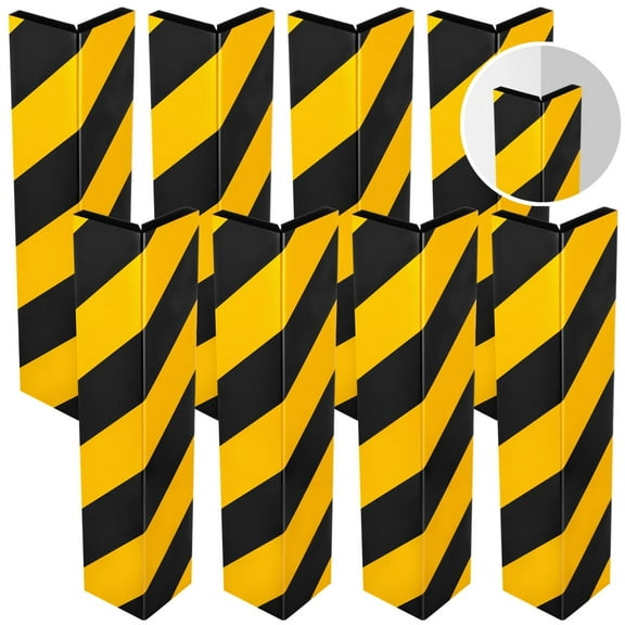8 Piece Garage Wall Foam Protector, Reflective Wall Edge Protector, Sturdy Self-Adhesive Door Impact Guards for Warehouses, Parking Lots, 15.7 x 5.9 x 0.6”
