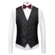 thumbnail image 3 of Schan - Traje de 3 piezas para hombre, chal, solapa, un botón, esmoquin, chaqueta, chaleco, pantalones, conjunto para boda, 3 of 4