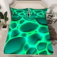 thumbnail image 2 of Marble Magma Queen Sheets Modern Geometric Bed Set, Turqoise Green Bed Sheets Set Fire Flame Sheet Set, Aesthetic Artwork Bedding Set Super Cozy 4pcs with 2 Pillowcase, 2 of 6