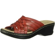 Clarks 26147673: Women's Lexi Selina Red Leather Sandal (8 B(M) US Women)