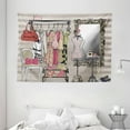 thumbnail image 1 of Heels and Dresses Tapestry, Women Wardrobe Illustration Colorful Retro Interior with Stylish Clothes, Wall Hanging for Bedroom Living Room Dorm Decor, 80W X 60L Inches, Multicolor, by Ambesonne, 1 of 2