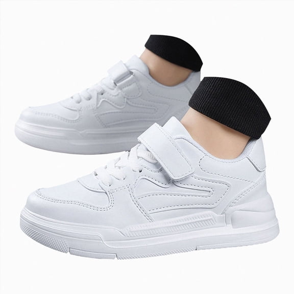 Gubotare Boys Sneakers Kids Toddler Sneakers Shoes Girls Boys Easy Fasten High Top Walking Canvas Sneaker Size 11 (White,Little Kids 11)