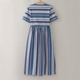 thumbnail image 4 of Kiijoy Kids Toddler Girls Short Sleeve Striped Maxi Dress Child Casual Long Dress, Sizes 2-12, 4 of 5