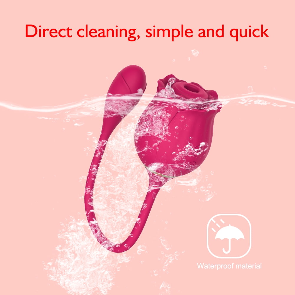 Rose Toys for Women, 2 in 1 Rose Sucking Vibrators and G Spot Clitoral Stimulator for Women
