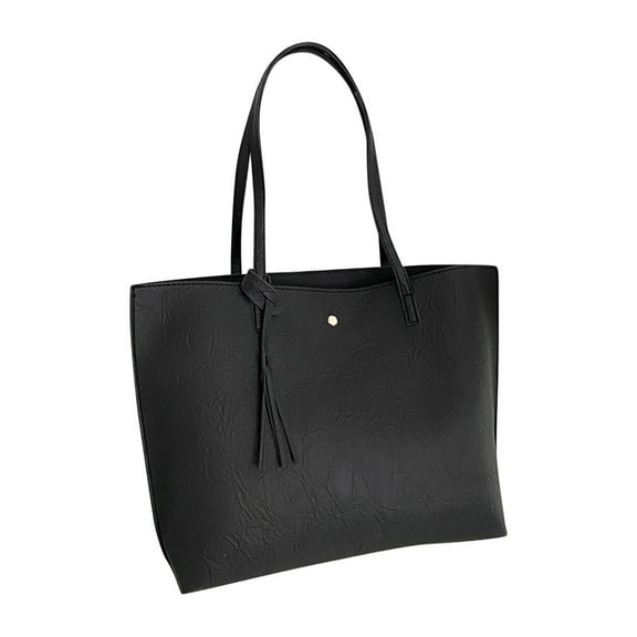 Mepaouo Tote Bag for Women Large Shoulder Handbag Top Handle Satchel with Zipper for Travel Work(Black)