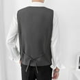 thumbnail image 4 of Iugvhana Men's Suit Vests Business Casual Vest Lightweight Formal Dress Vest Slim Fit Waistcoat for Suits Tuxedo Dark Gray XXXXL, 4 of 7