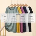 thumbnail image 3 of Women's Star Print Lace Trim Crew Neck Midi Nightgown, Soft Modal Short Sleeve Loose Casual Home Loungewear Sleep Dress Black XL(XL), 3 of 5
