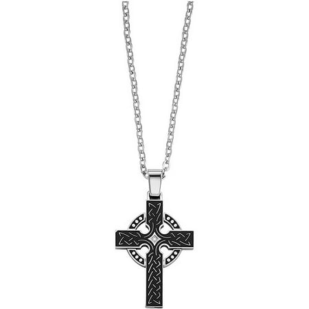 GTX Men's Diamond-Accent Stainless-Steel Celtic Cross Pendant, 22