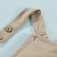 thumbnail image 4 of Newborn Baby Boys Girls Summer Ribbed Romper Infant Suspender Button Sleeveless Jumpsuit Clothes Yellow 12-18 Months, 4 of 6