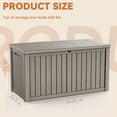 thumbnail image 7 of fazzn 150 Gallon Resin Deck Box Outdoor Indoor Waterproof Storage Box for Patio Furniture Pool Accessories Storage for Cushion Garden Tools (Brown), 7 of 7