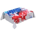 thumbnail image 2 of sruoe Tablecloth, 54 X 108in Independence Day Tablecloth, Waterproof Machine Washable Foldable Red Rectangle Tablecloths, Table Cloth for Dining, Home, Party Decor, Nylon Spandex, 2 of 5
