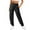 Black, variant on Women's Solid Color Sports Casual Pants Elastic Drawstring Pocket Trousers Sweatpants
