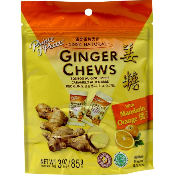 Prince Of Peace Ginger Candy Chews With Mandarin Orange Flavored