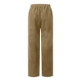 thumbnail image 6 of FAIWAD Corduroy Pants for Women Elastic High Waist Drawstring Straight Pants Loose Comfy Trousers with Pockets, 6 of 7